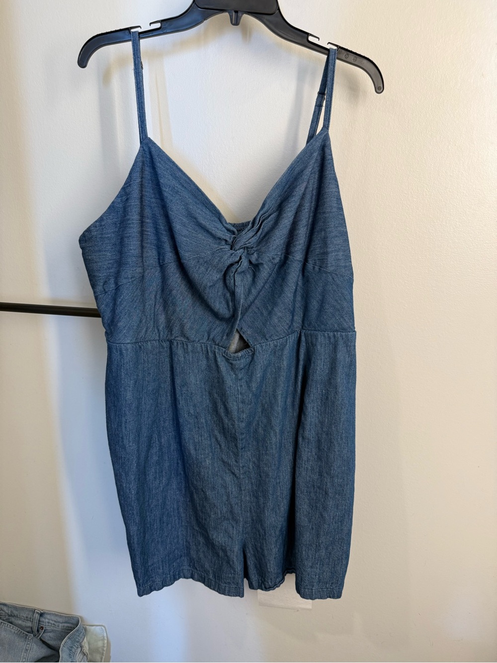 Old Navy Denim Blue Tie-Front romper